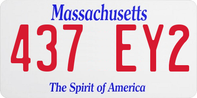 MA license plate 437EY2
