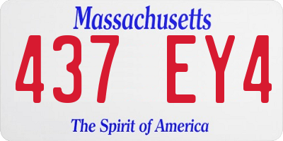 MA license plate 437EY4