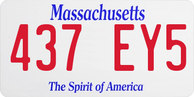 MA license plate 437EY5
