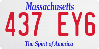 MA license plate 437EY6