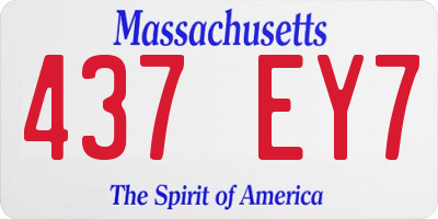 MA license plate 437EY7