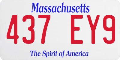 MA license plate 437EY9