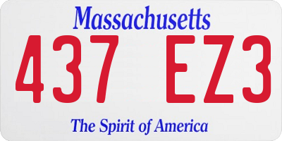 MA license plate 437EZ3