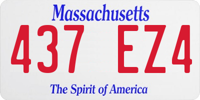 MA license plate 437EZ4