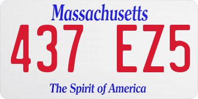 MA license plate 437EZ5
