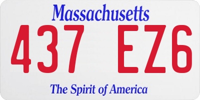 MA license plate 437EZ6