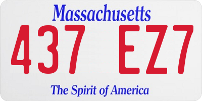 MA license plate 437EZ7
