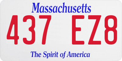 MA license plate 437EZ8
