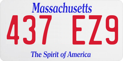MA license plate 437EZ9