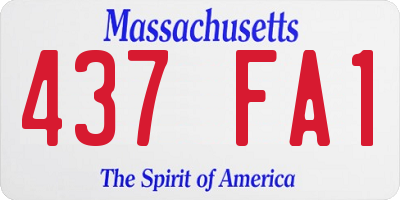 MA license plate 437FA1