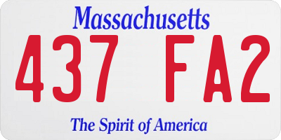 MA license plate 437FA2