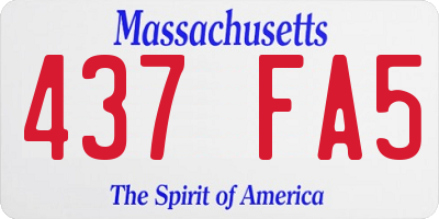 MA license plate 437FA5