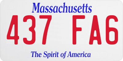 MA license plate 437FA6