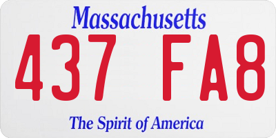 MA license plate 437FA8