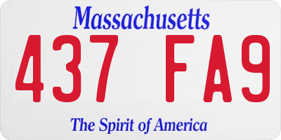 MA license plate 437FA9