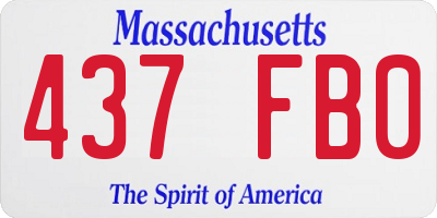 MA license plate 437FB0