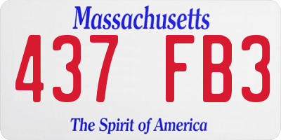 MA license plate 437FB3