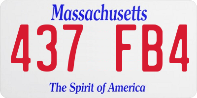MA license plate 437FB4