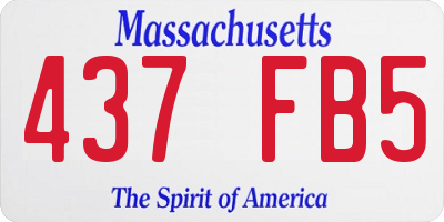 MA license plate 437FB5