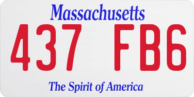 MA license plate 437FB6