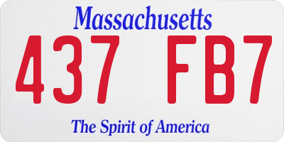 MA license plate 437FB7