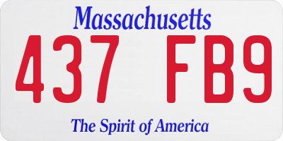 MA license plate 437FB9