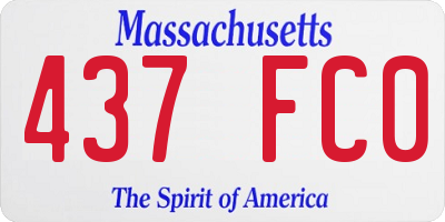 MA license plate 437FC0