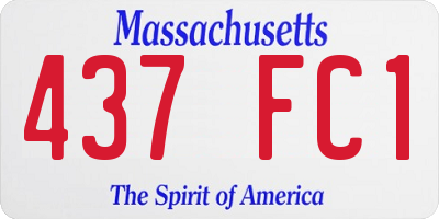 MA license plate 437FC1