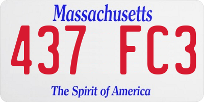 MA license plate 437FC3
