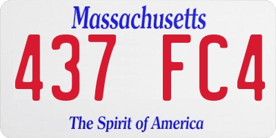 MA license plate 437FC4