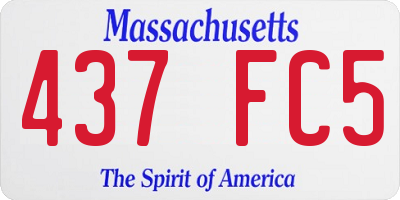 MA license plate 437FC5