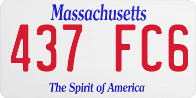 MA license plate 437FC6