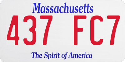 MA license plate 437FC7