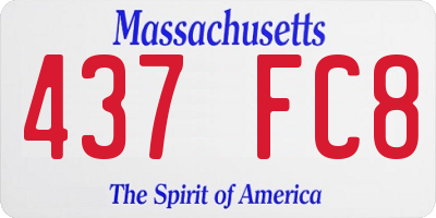 MA license plate 437FC8