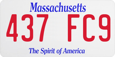 MA license plate 437FC9