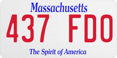 MA license plate 437FD0