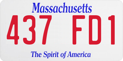 MA license plate 437FD1