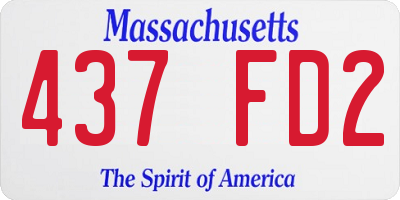 MA license plate 437FD2