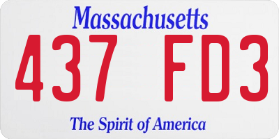 MA license plate 437FD3