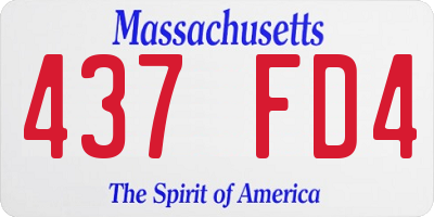 MA license plate 437FD4