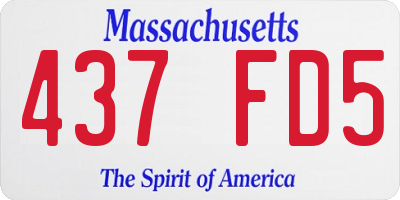 MA license plate 437FD5