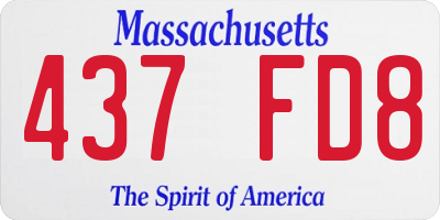 MA license plate 437FD8