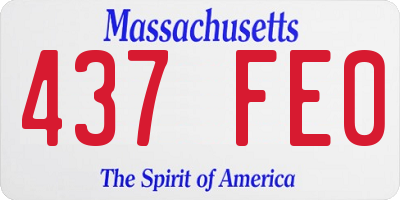 MA license plate 437FE0