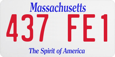 MA license plate 437FE1
