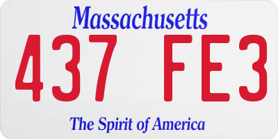 MA license plate 437FE3
