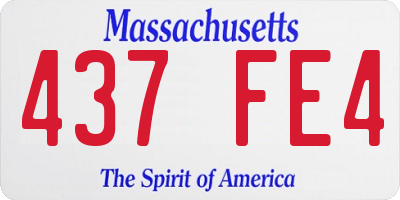 MA license plate 437FE4