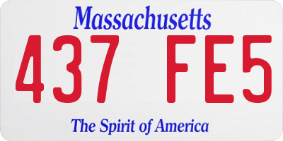 MA license plate 437FE5