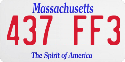 MA license plate 437FF3