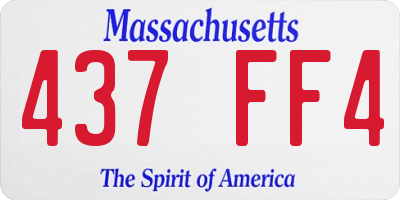 MA license plate 437FF4