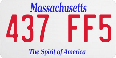 MA license plate 437FF5